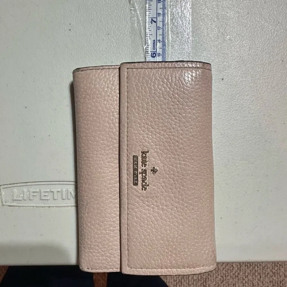 Kate Spade Blush Pink Neutral Leather‎ Tri-Fold Wallet